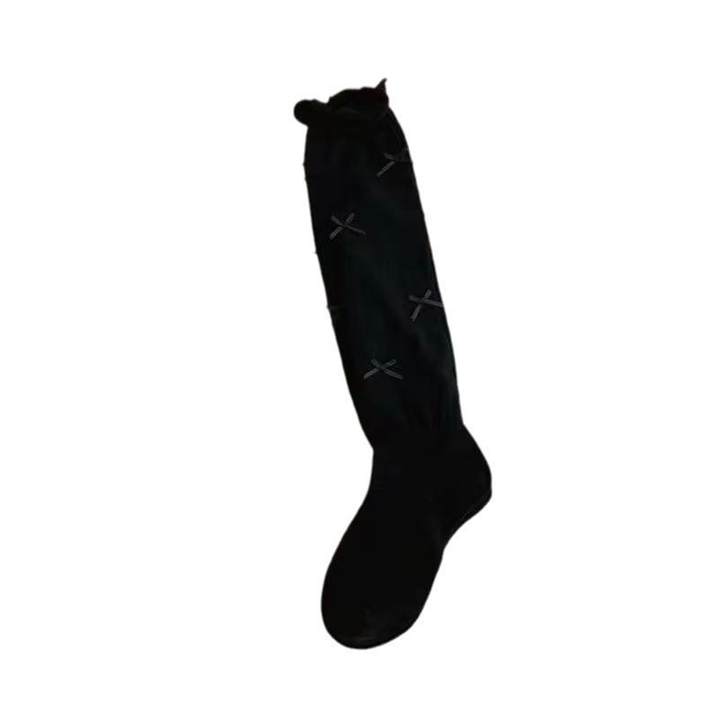Socks Style Ballet Over The Knee Summer Non-Slip Boneless Bow Calf Girl Pile Socks Lolita Socks White