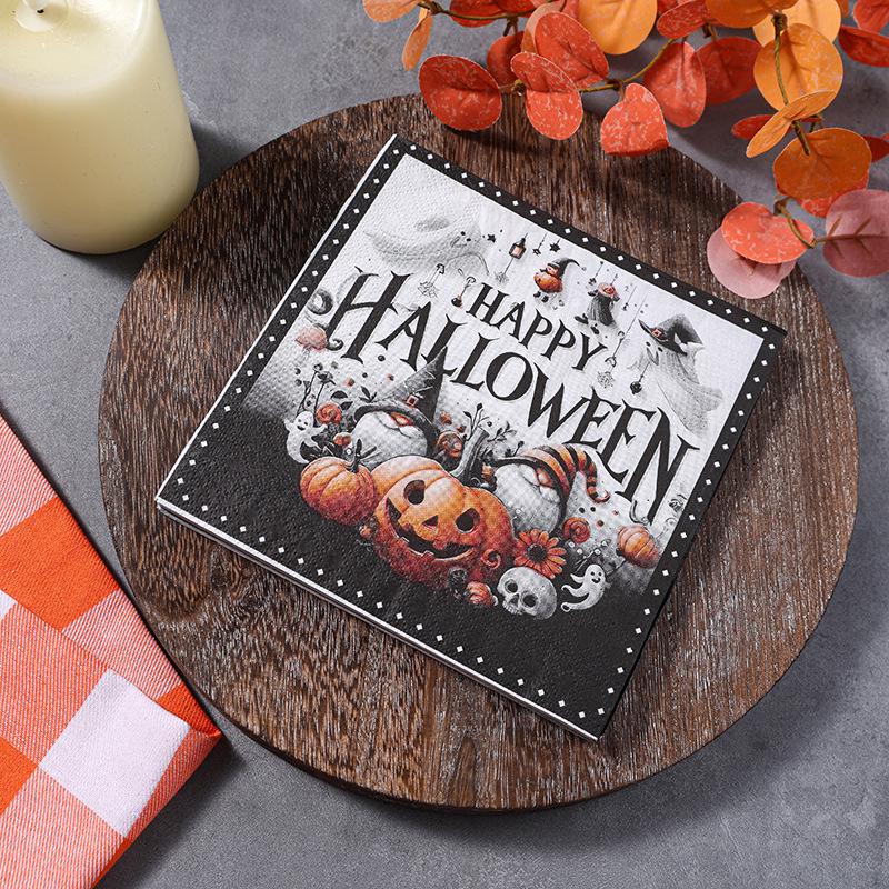 Halloween Disposable Printed Party Napkins for Western Food and Weddings