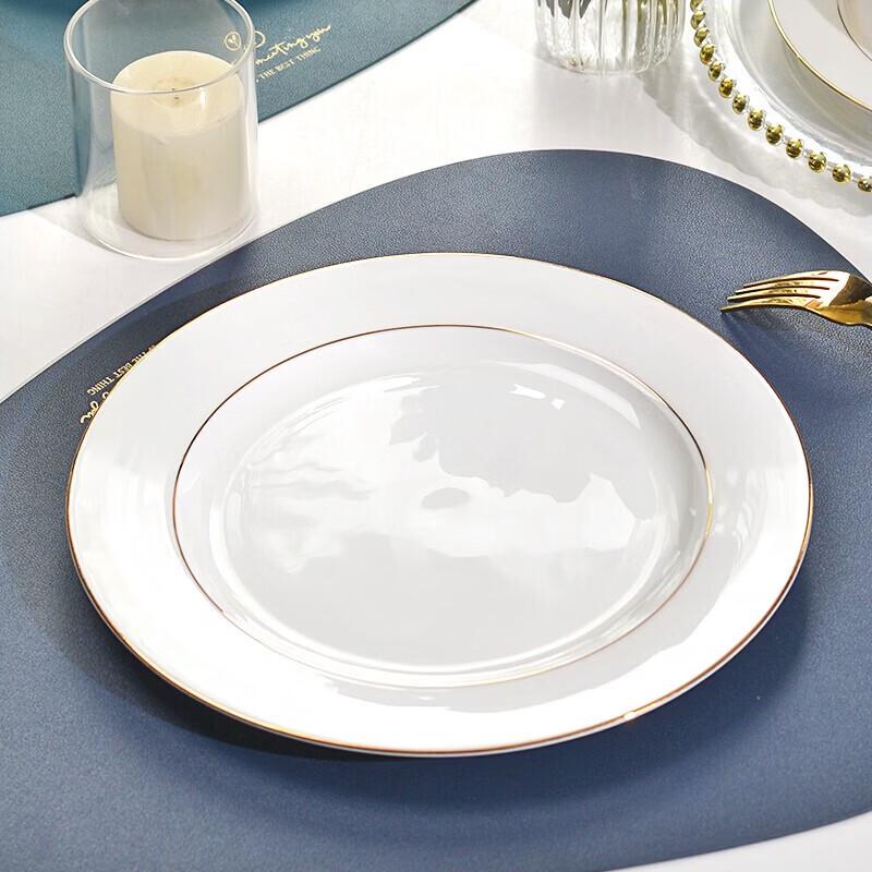 Minimalist Gold Rim Glass Serving Plate