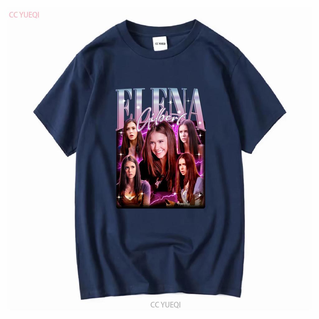Elena Gilbert T Shirt Homage Nina Kaunisexova Dobreva Canadian Actress Vintage Merch The Vampire Diaries Fan Vintage Washed Soft