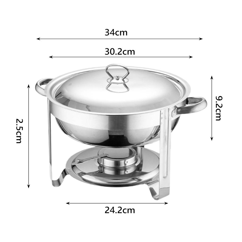 Catering Buffet Warmer Set, Catering Food Warmer, 4.5L Round Catering Warmer Server for Kitchen, Wedding, Cooking, Chafing