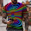 Camiseta con estampado 3D de arcoíris para hombre y mujer, camiseta divertida de manga corta con vórtice hipnótico, vértigo, la más nueva moda