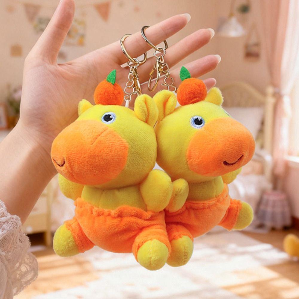 Cute Capybara Lulu Plush Keychain Lovely Dolphin LULU Plush Doll Stuffed Animal Key Ring  Kids Toy