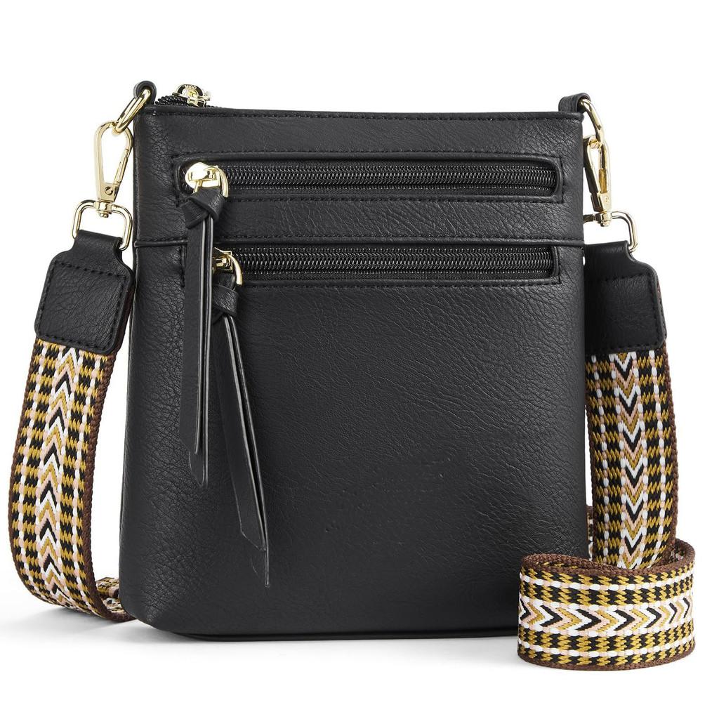 IELGY Ladies Messenger Bag Wide Shoulder Strap