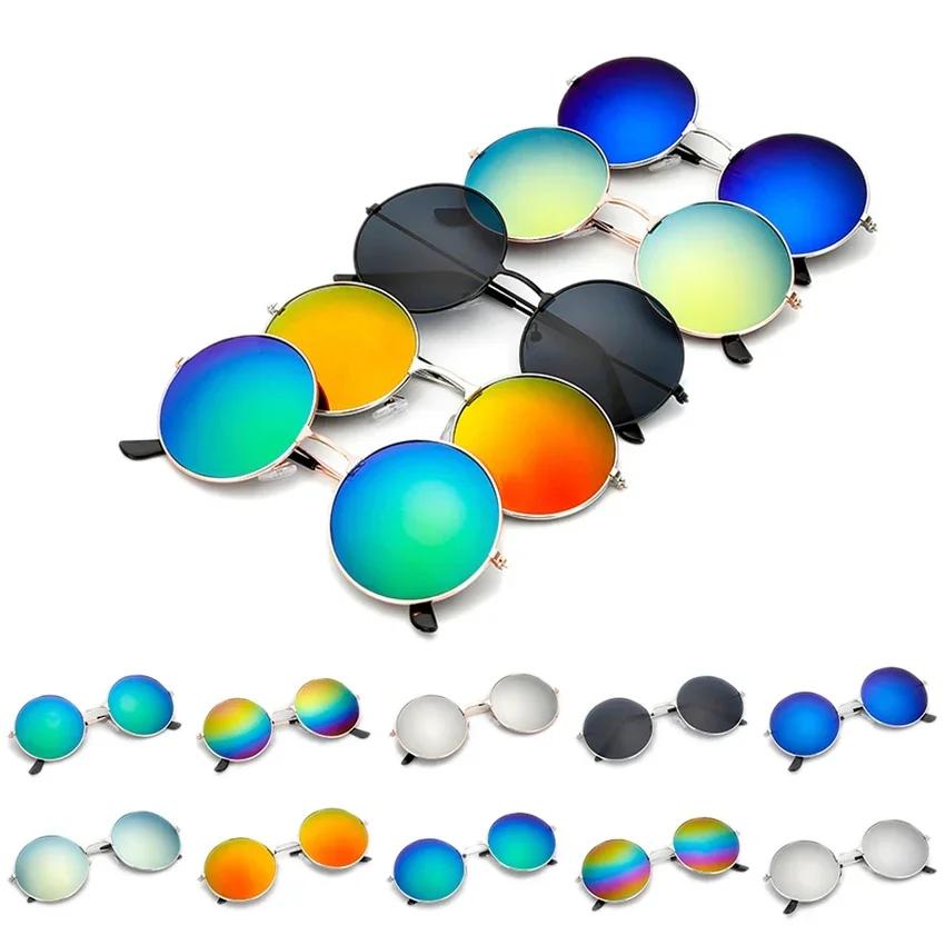 FOENIXSONG Round Pilots Sunglasses Vintage Silver Gold Black Frame Unisex Retro Sun Glasses for Men Women