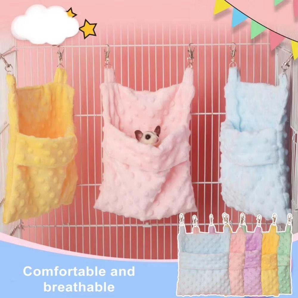 Hangable Sugar Glider Sleeping Bag Plush Rat Sleeping Bag Soft Hamster Hammock