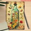 Vintage Metal Poster Butterfly Flowers Wall Art 8x12 Inch