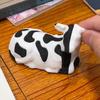 3D Printed Cow Ornament Pass Through Fidget Toy Pass-through Black And White Cow Sculpture for Stress Anxiety Relief