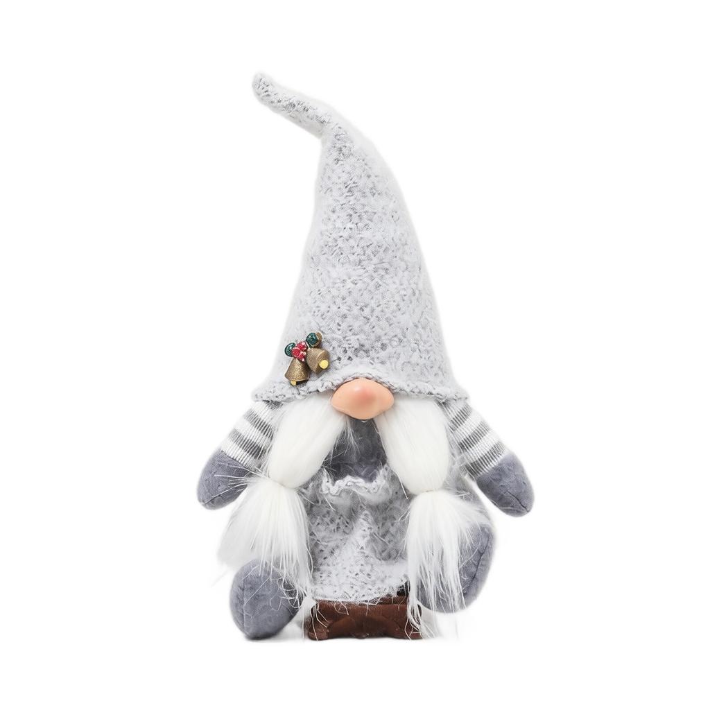 Christmas Decoration Gray Couple Figurines, Faceless Doll and Character Ornaments for Holiday Tabletop Decor