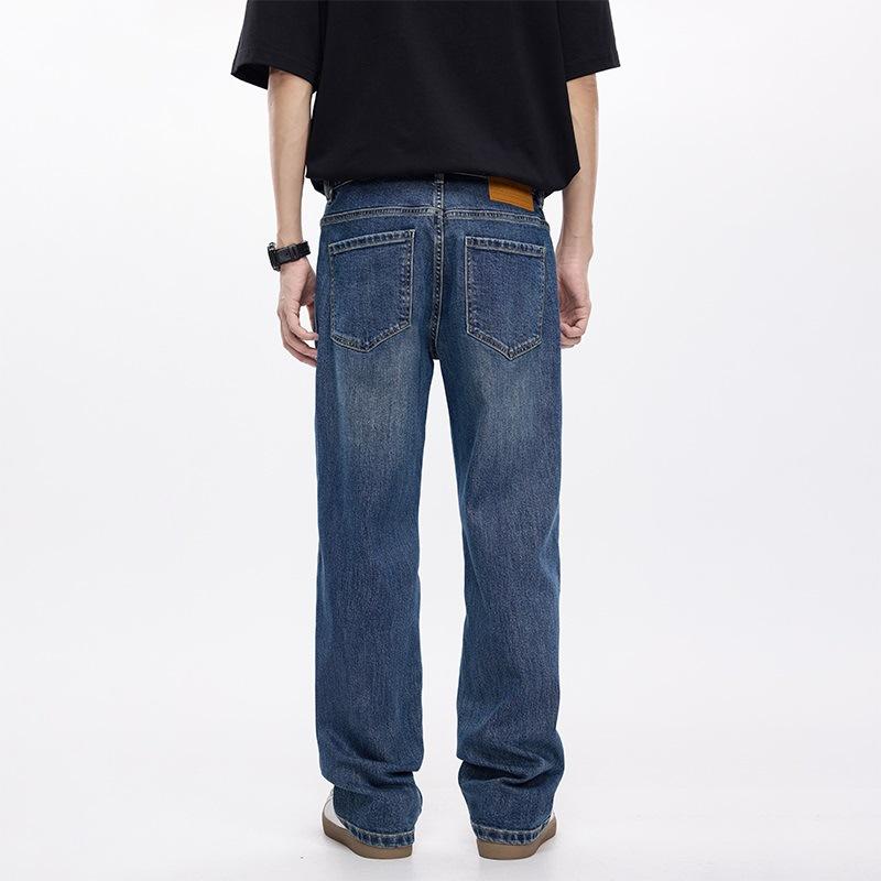 Spring and Summer New Men's Loose Straight American Casual Stretch Jeans Trousers Men