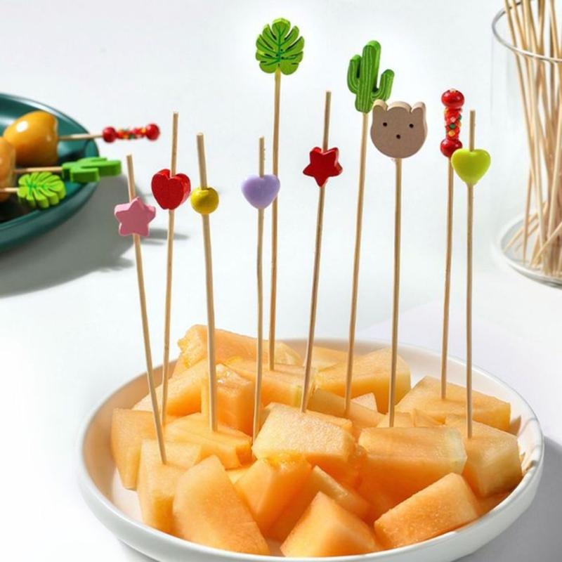Pack Of 100 User Friendly Bamboos Skewers Camping Utensils For Cocktails Fruit Decorations Wedding Parties Supplies