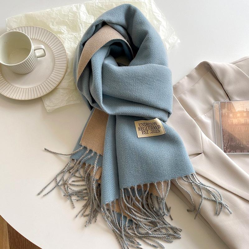 1PC Solid Color Warm 200x68CM Ladies Wraps Thick Shawls Large Scarf Soft Polyester Fiber