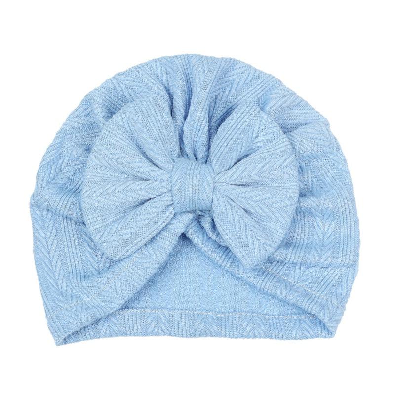 New baby hat baby hat elastic jacquard Indian hat bow windproof children's hat knitted pullover hat