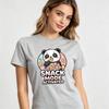 Kawaii Panda Unisex Cotton T Shirt Snack Mode Activated Cookie Dessert Graphic Foodie Lover Casual Crew Neck Tops