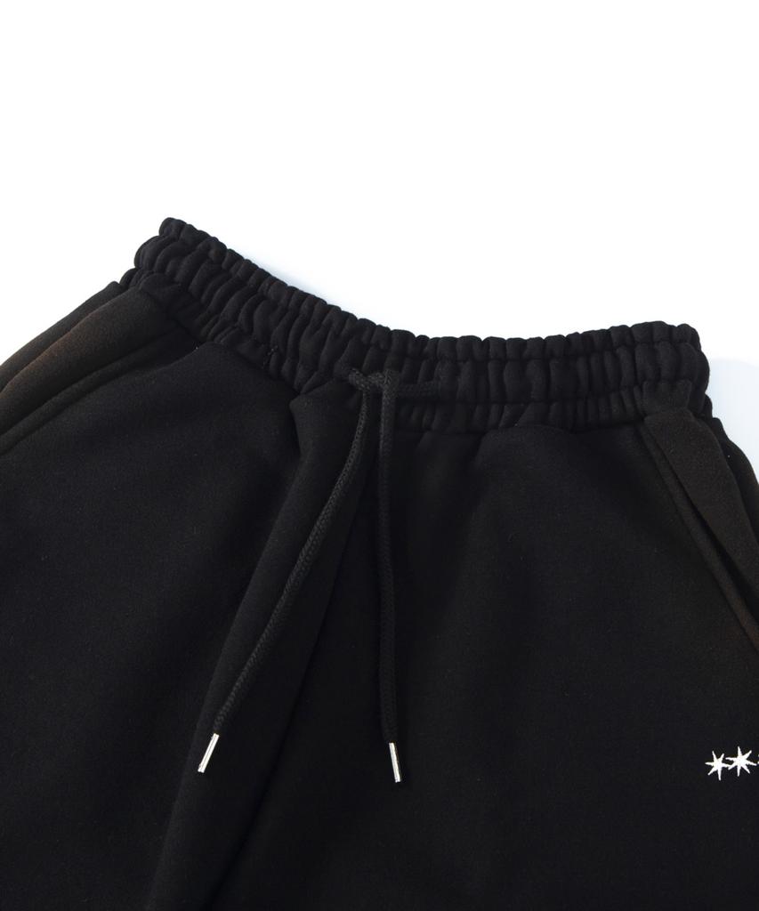 TONSIL Pintuck Washed Long Bermuda Pants Black