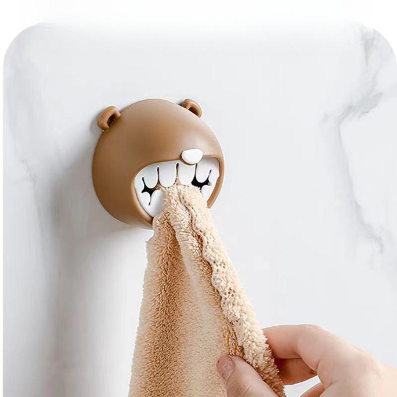 New Product Bear Towel Rack Bathroom Towel Hook Kitchen Rag Plug Face Towel Storage