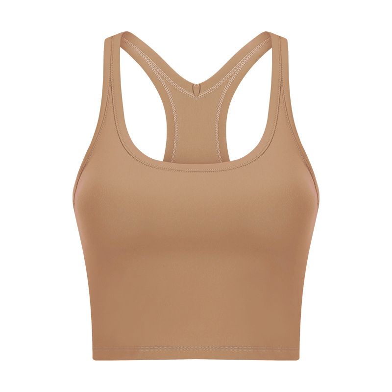 Original I-Shaped Yoga Vest Female with Chest Pad Beauty Back Exercise Underwear Female Bubble Wrap Running Fitness Bra Can Be Outwear