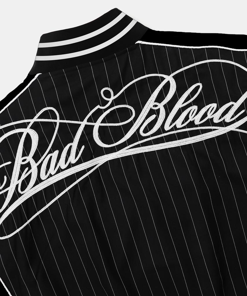 Badblood Dark Classic Pinstripe Track Jacket - Black