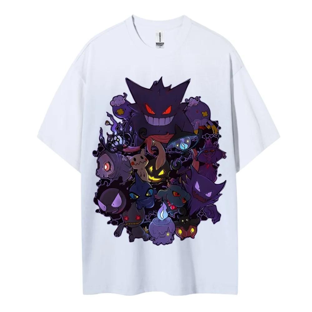 Pokemon T-Shirt Herren Reine Baumwolle Lässig Rundhals T-Shirt Kurzarm Kleidung Sommer Sport Lässig Kurzarm Oberteil