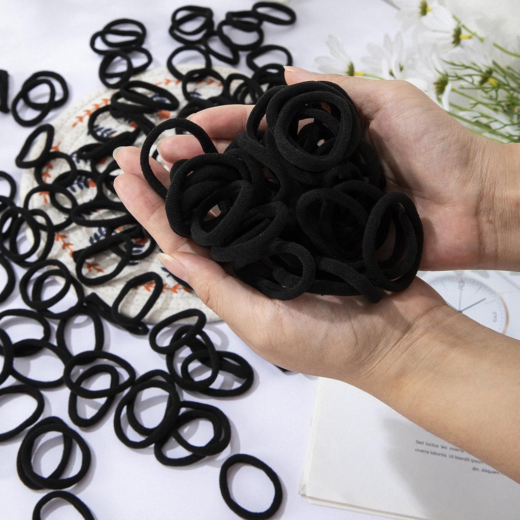 100 STÜCK/ Set grundlegende Nylon-Scrunchies für Damen und Mädchen Mode-Haaraccessoires für Mädchen Gummiband-Kopfschmuck