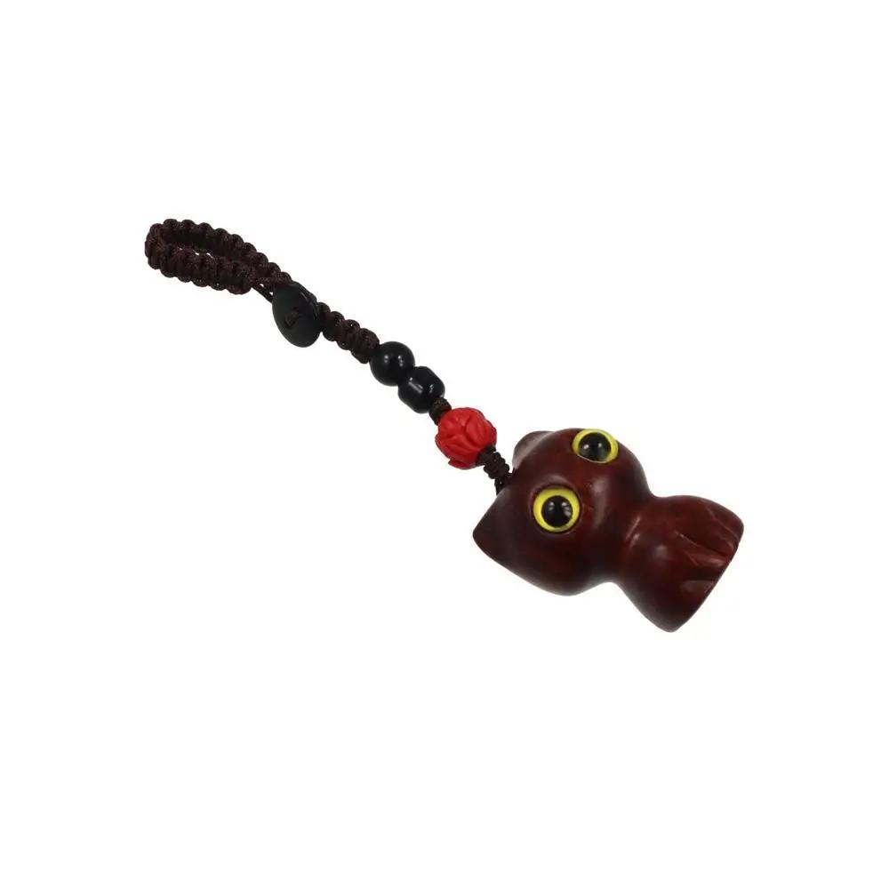 Phone Pendent Car Key Charms Decoration Hand-woven Sandalwood Key Chain Key Chain Strap Mobile Phone Ring Lucky Cat Pendant