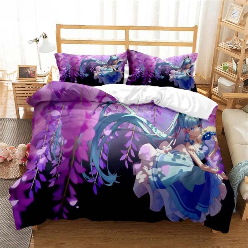 Genshin Impact Animation Cartoon Soft And Comfortable Comforter Bedding Sets Bedding Set Luxury Quilt Cover Customizable