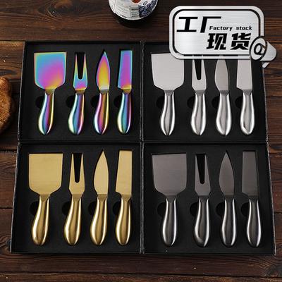Set regalo 4 pezzi coltello da formaggio con manico cavo coltello da formaggio in acciaio inox coltello e forchetta occidentali