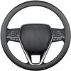 LKWLIKEI Nappa Premium Leather Car Steering Wheel Cover, Non-Slip, Breathable, Universal 15 Inches, Black.