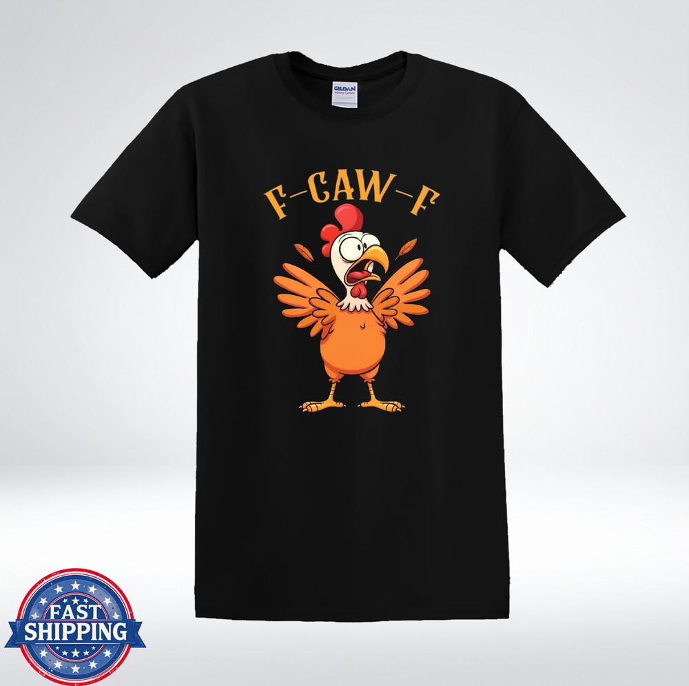 

Crazy Chicken F-CAW-F Funny Animal Graphic T-Shirt M