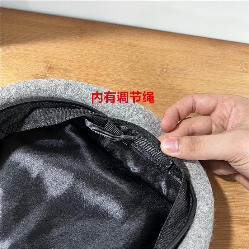 Wool dome beret female autumn and winter face small fashion temperament painter hat leather brim literary and art newspaper children's hat