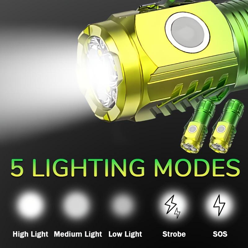 3LED Super Bright Flashlight Portable Mini Burst Flash Torch Rechargeable Outdoor Waterproof Emergency Spotlight with Pen Clip