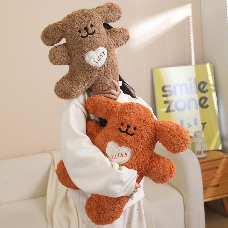 Cheerful Puppy Plush Toy - Good Luck Dog Heart Pillow Companion