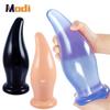Masážní přístroj pro těžkou prostatu Stlačitelný obrovský anální kolík s přísavkou Silikonový měkký anální kolík Speculum Anus Anální sexuální hračky pro ženy Muži