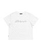 MARK GONZALES Women'S Flower Pattern Crop Short Sleeve T-Shirt - White