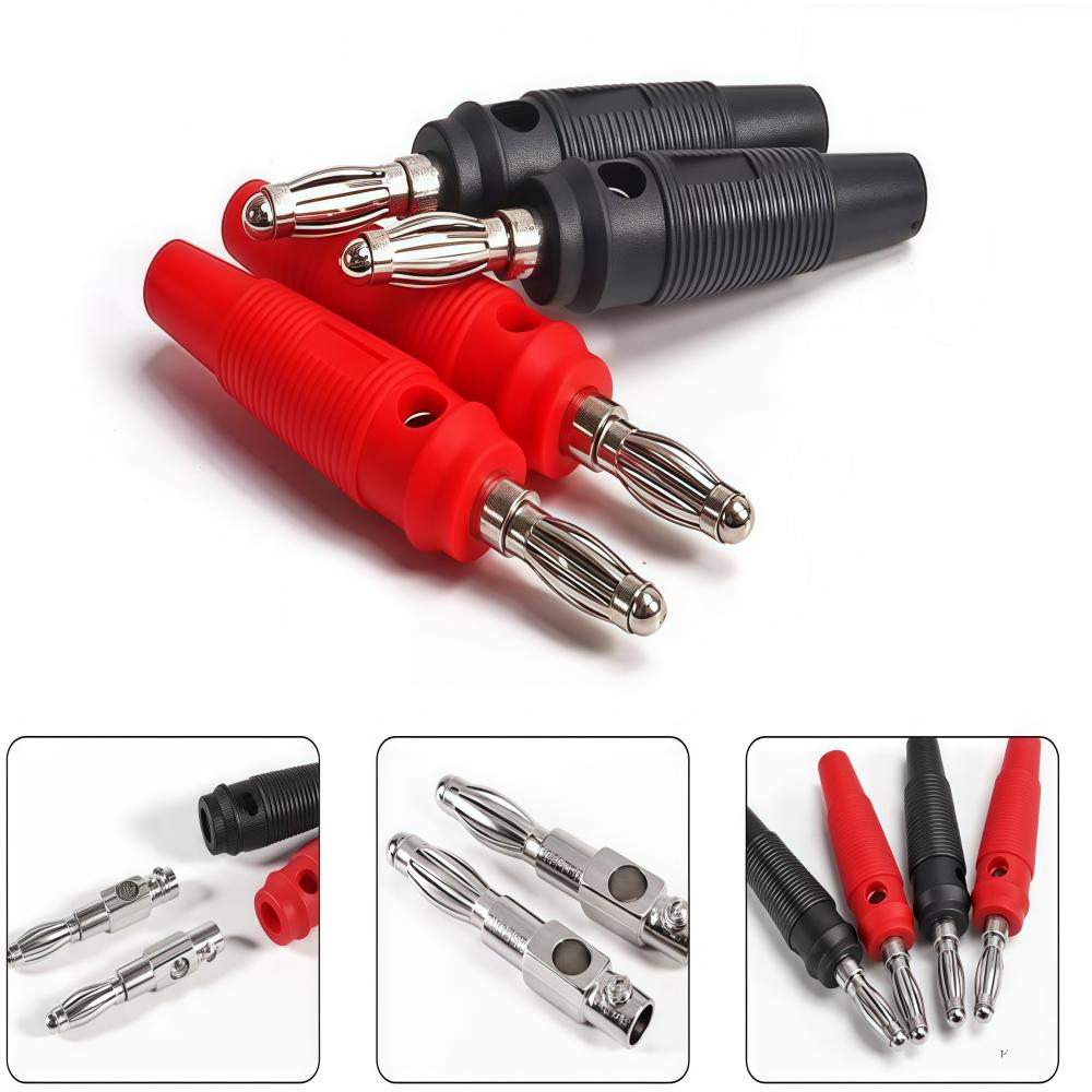 10Pcs 32A High Current Screw Type 4mm Banana Plugs Male Stackable Connector Speaker Cable Adapter 4mm High Current Banana Plugs