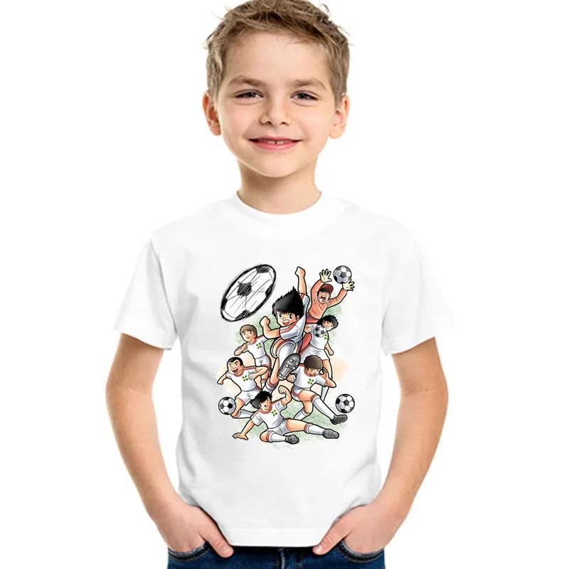 Anime Captain Tsubasa Le Petit Footballer Print Cartoon T-shirts Summer Kids T shirt Girls Boys Clothes Children Tops,HKP2309 110