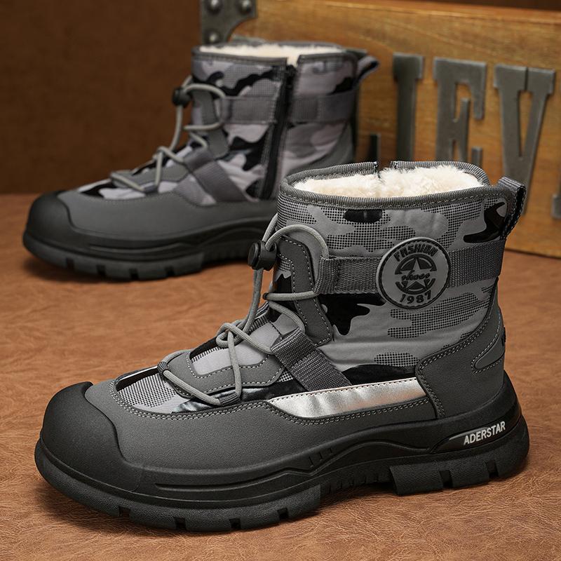 Men Snow Shoes Casual Winter Plush Warm Boots Platform Sneakers Male High Tops Cotton Shoes