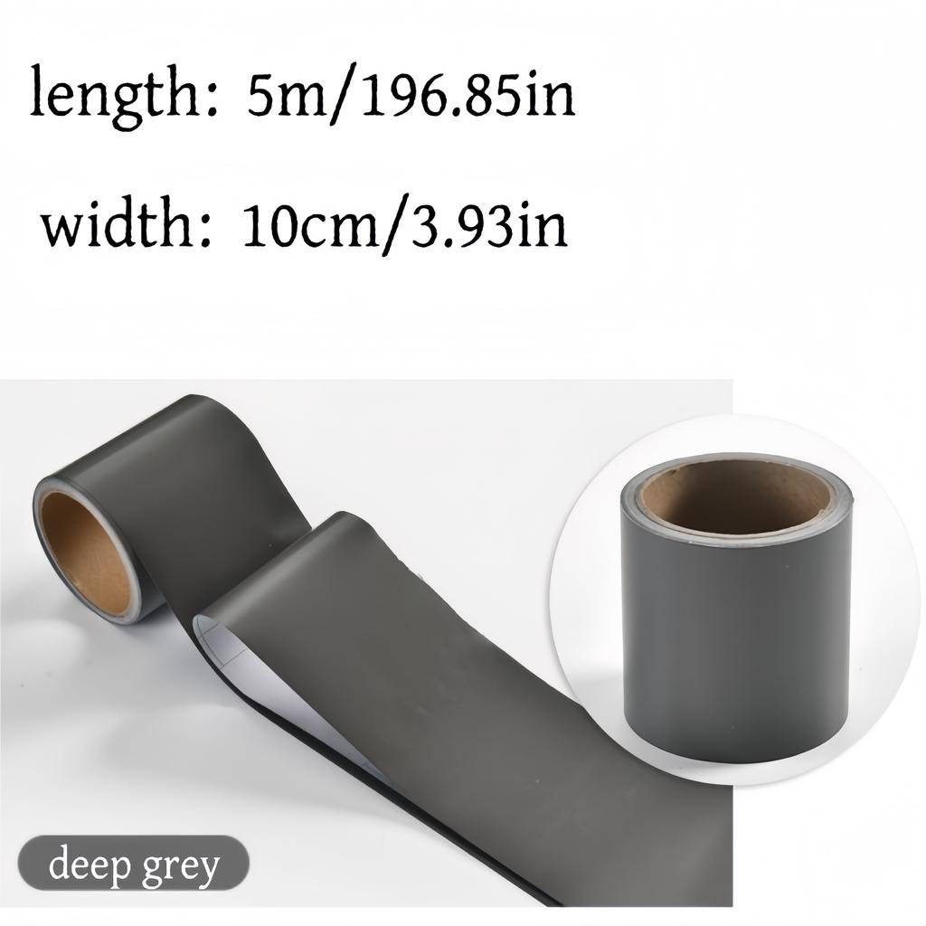 1PC 5m/196.85inch PVC Self-adhesive Baseboard Waterproof Wall Sticker Window Sill Door Frame Edge Wrapping Renovation Decorative
