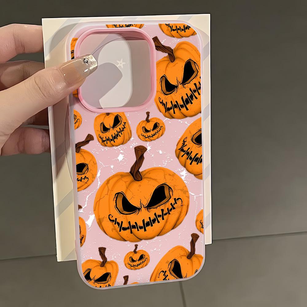 Halloween Pumpkin Phone Case for iPhone 16 Pro Max/17 Pro with Large Camera Cutout