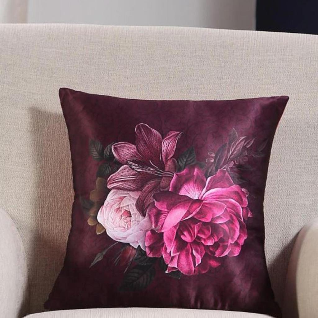 KOKO MAISON INC Rumba Rose & Fern Polystain Cushion Cover | Flap Closure | Digital Printed