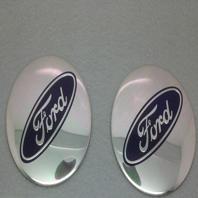 Elegant 4 Stück 56mm Auto Radnabenkappen Emblem Aufkleber für Ford Schwarz und Blau