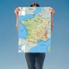 English-France Map-Geographic Map,Art Poster for Home,Classroom,Indoor/Outdoor,Educational Poster,Travel Tool,Unframed