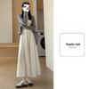 Mori Style White Midi Skirt for Women - High Waist, A-Line, Slimming, Pleated, Summer 2025 Edition