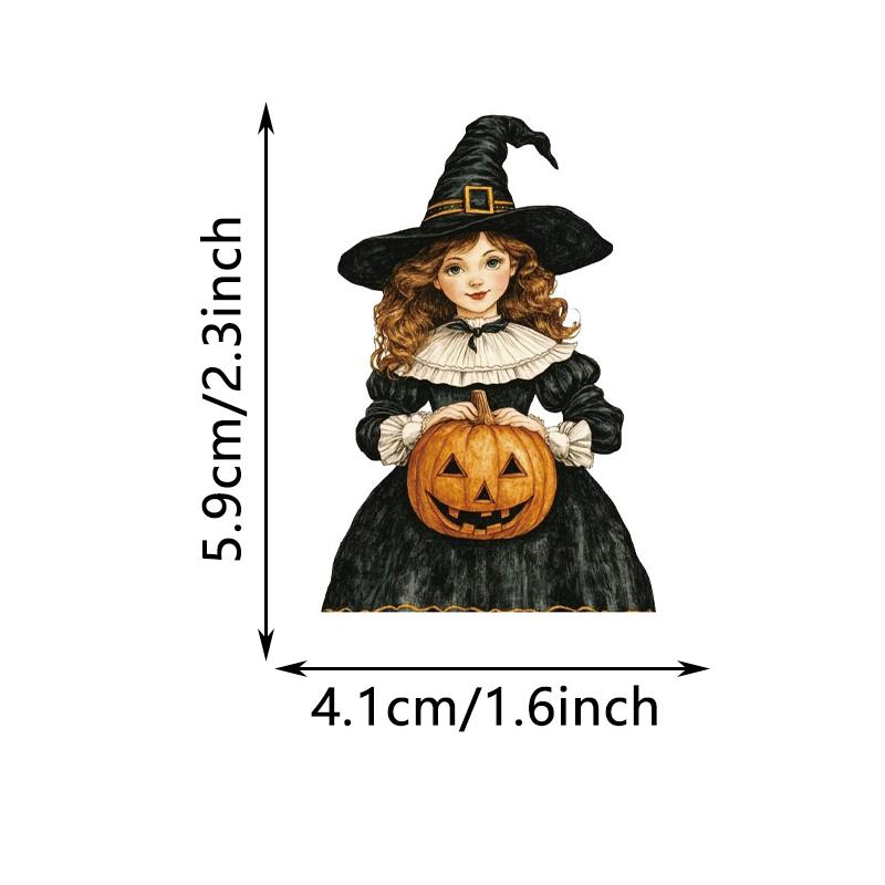 50PCS Retro Halloween Magic Potion Stickers Magic Skull Bat Potion Sticker Skull Pumpkin Theme Potion Sticker Gothic Style Vinyl