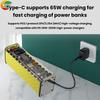 PD 65W Super Fast Charging Transparent Power Bank Case Solder-Free 8-Cell 18650 Battery Box DC Voltage Adjustable