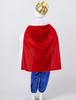 Costume Cosplay da Re Medievale per Bambini Ragazzi Outfit Top con Pantaloni Cintura Mantello Fascia Bastone Calzini Set per Halloween Travestimento
