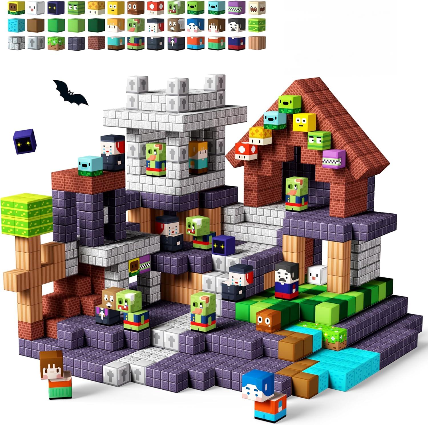 

Non-Toxic Magnetic Building Blocks Mine World Magnetic Plant Zombies Brick Cube Stem Sensory Toy Set Best Gift For 3+ Children Kid