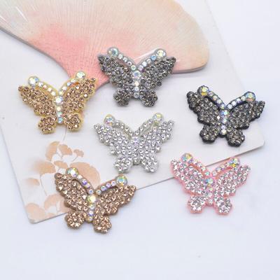 20Pcs 30*22mm Padded Rhinestone Butterfly Patches DIY Crafts Scrapbooking Sewing-on Decor Appliques Accessories