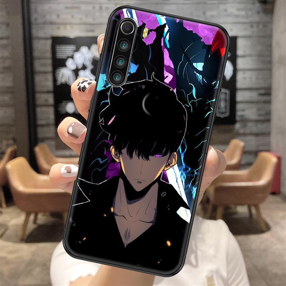 Anime Solo Leveling Telefonkasten für Xiaomi Redmi Note 7 8 9 10 7A 8T 9A 9T 9S 10S Pro schwarz Mode Funda Malerei Cover weich