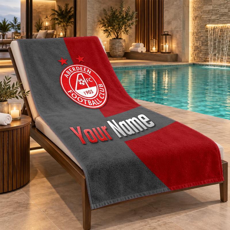 Custom Name Aberdeen Beach Towel Personalized Text Soft Towel Swimming Travel Bath Gift